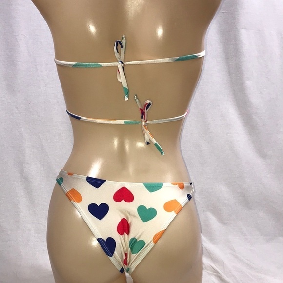 Zuliana Size Small Multi Heart Bikini Set. Made in USA. New With Tags. - Picture 4 of 4
